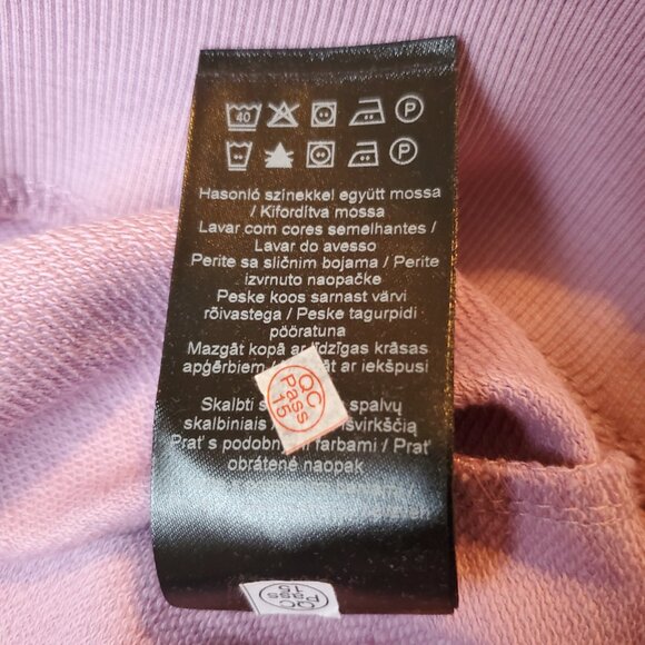 NWT ICHI Organic Purple with Black Abstract Stripes Crew Sweatshirt Size M - Picture 10 of 10